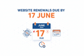 Website Renewals Due by 17 June