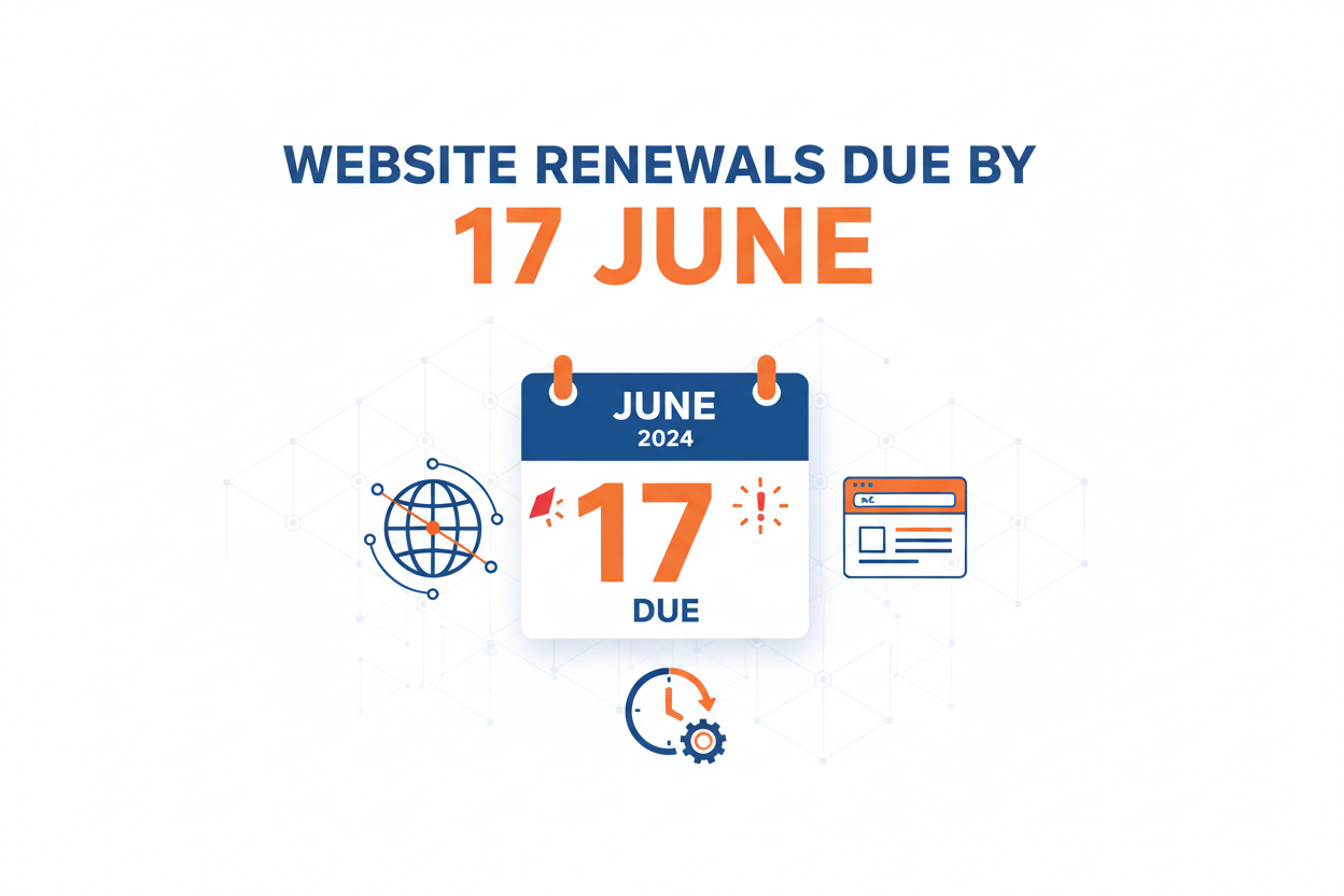 Website Renewals Due by 17 June